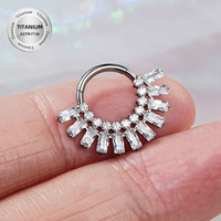 Toposh G23 Titan Klarer CZ F136 Bauchnabel-Knorpel-Piercing Nasenring Ohrstecker Clicker Piercing Titan