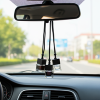 Nouvelle arrivée : Flacon vide en verre de 8 ml pour voiture, avec bouchon à vis carré noir, flacon de parfum à vaporiser