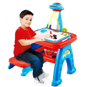 Kids Drawing Projector Table <strong>Set</strong>, <strong>Child</strong> Smart Projector Sketcher Desk Double Side Magnetic Drawing Board - Product Image 1