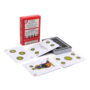 방수 플라스틱 브리스콜라 스코파 표준 이탈리아 40 데크 나폴리 특성 카드로 재생 이탈리아 놀이 카드