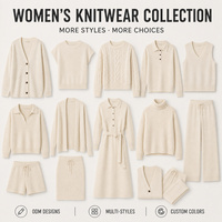 Suéter de mujer personalizado ropa de invierno señoras prendas de punto chica manga larga Top Cable Cardigan