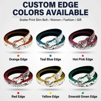 Ceinture en cuir imprimé peau de serpent pour femme, ceinture de taille tendance à motif python avec boucle argentée