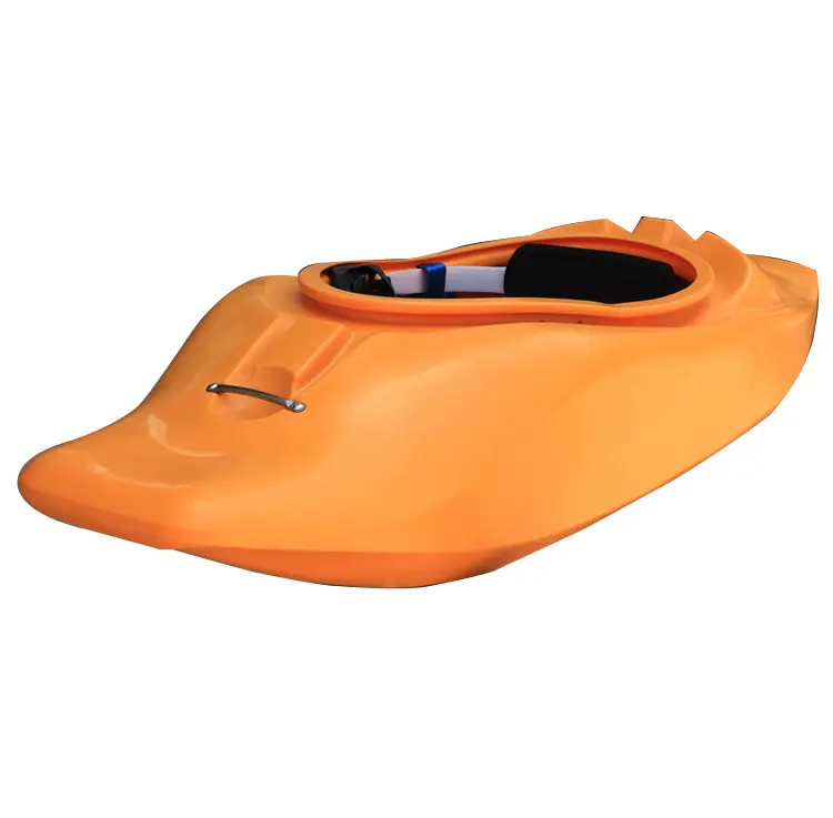 رياضة مائية 6 أقدام كاياك سميكة صلبة اللون أحمر برتقالي 1 شخص كاياك لبحيرات نهر ريبتيد