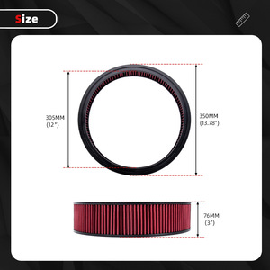 Filtro de Aire Redondo de 14 Pulgadas, Lavable, de Alto Flujo, Pieza de Modificación para Automóviles de Uso General - Product Image 2