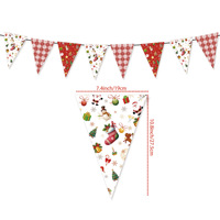 Drapeaux triangulaires de Noël en forme d'homme en pain d'épices, décorations d'anniversaire, drapeaux suspendus, bannières, décorations de fond, fournitures, aménagement de lieux