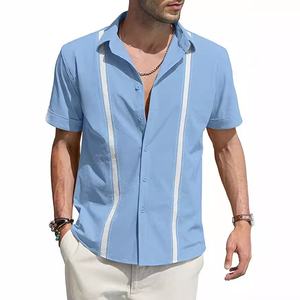 Camicia di lino da uomo estiva con Design cubano Shagua <span class=keywords><strong>Abella</strong></span> a manica corta Casual stile bavero per la primavera - Product Image 5