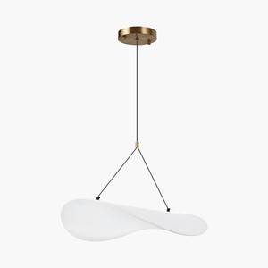 Luminaire suspendu moderne en tissu et cuivre, design ondulé, éclairage décoratif de luxe, lumière douce, salle à manger, salon, hôtel, villa - Product Image 5
