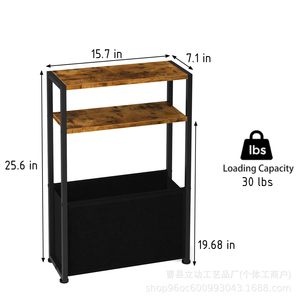 Narrow Sided Table Rectangle Iron Wood Freestanding Storage For Living Room Bedroom Sofa <b>Gap</b> Durable - Product Image 5