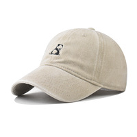 Venta al por mayor de alta calidad ajustable Vintage lavado 6 paneles al aire libre gorra de béisbol Panda bordado ala curva gorra de béisbol personalizada