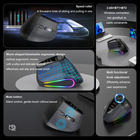 Souris sans fil ergonomique verticale rechargeable en gros, clic silencieux, molette de défilement rapide, pour ordinateur portable et PC de bureau