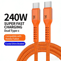 Câbles de chargeur de téléphone tressés en cuivre pur de haute qualité 240W 5A pour Carplay USB C Type C, cordon de charge rapide pour tous les appareils Type C