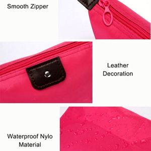 Pochette de voyage en nylon pour cosmétiques, avec fermeture éclair, impression numérique personnalisée avec logo SCI Factory, pour pinceaux de maquillage, articles de toilette pour femmes. - Product Image 4