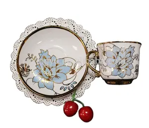 批发土耳其瓷器镀金茶具，杯碟，咖啡具
