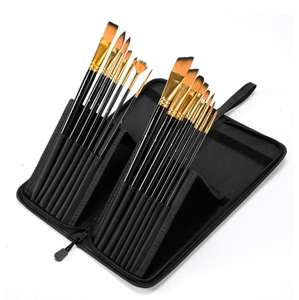 Ensemble de pinceaux à peinture acrylique rose, ensemble de pinceaux à peinture aquarelle, ensemble de peinture pour artistes, 12 pièces pour l'acrylique - Product Image 6