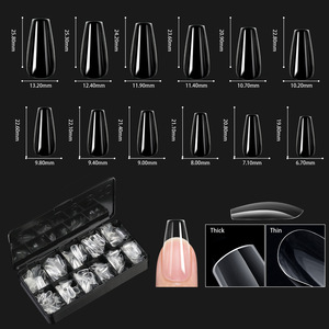 Faux ongles en gel souple à couverture complète, formes Cercueil et Amande, en acrylique, boîte personnalisée OEM pour manucure - Product Image 6