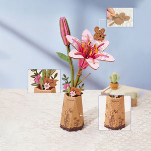 Robotime Rowood 3D puzzle <span class=keywords><strong>in</strong></span> <span class=keywords><strong>legno</strong></span> TW071 rosa giglio di <span class=keywords><strong>fiori</strong></span> Kit per la costruzione di <span class=keywords><strong>fiori</strong></span> artificiali - Product Image 6