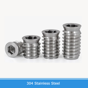 304 thép không gỉ Allen Hexagon Hex Ổ cắm ổ cắm chèn hạt ren cho đồ nội thất gỗ M3 M4 M5 M6 M8 M10 - Product Image 2