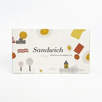 Boîte en papier kraft personnalisée avec logo imprimé, style coréen, pour sandwichs, bagels, burgers, sushis, applications de restauration