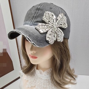 Ultima moda aggiornata donna donna donna nera in denim strass fiore cappellino da Baseball golf cappello da sole cappello da camionista - Product Image 2