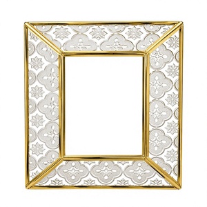 Cadre photo rectangulaire moderne en acier inoxydable, motif floral, auto-adhésif, léger, écologique, décoration d'intérieur pour table - Product Image 3