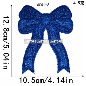 Colorful Glitter Sequin <strong>Girly</strong> Coquette Sparkle Bows Iron on Small Badge Thermoadhesive Embroidery Patches Applique for <strong>Hoodies</strong> - Product Image 6