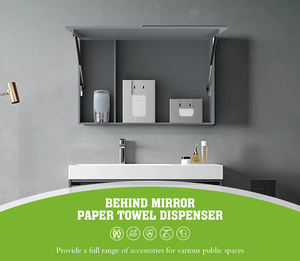 Porte-papier toilette mural moderne FANDA en acier inoxydable 304 brossé, pack simple, écologique, pour toilettes publiques - Product Image 2
