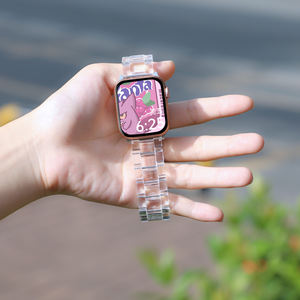 Nuovo cinturino di ricambio per orologio in resina di Design per Apple <span class=keywords><strong>Watch</strong></span> 38 <span class=keywords><strong>40</strong></span> 41 42 44 45 <span class=keywords><strong>MM</strong></span> cinturino trasparente per iWatch 7 6 <span class=keywords><strong>5</strong></span> 4 3 SE - Product Image 1