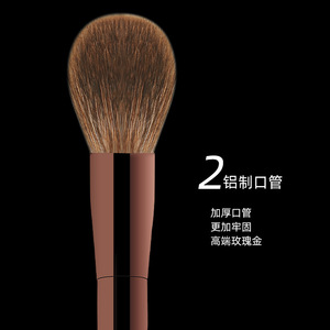 Mini 7-Piece Makeup <b>Brush</b> Set Animal Hair Metal Handle <b>Round</b> Foundation <b>Brushes</b> Portable Case Included - Product Image 3