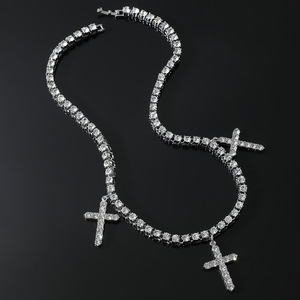 2026 Hot Selling Hiphop Style <b>Cross</b> Pendant Necklace Personalized Light Luxury Men's Necklaces Fashion Jewelry Wholesale - Product Image 2