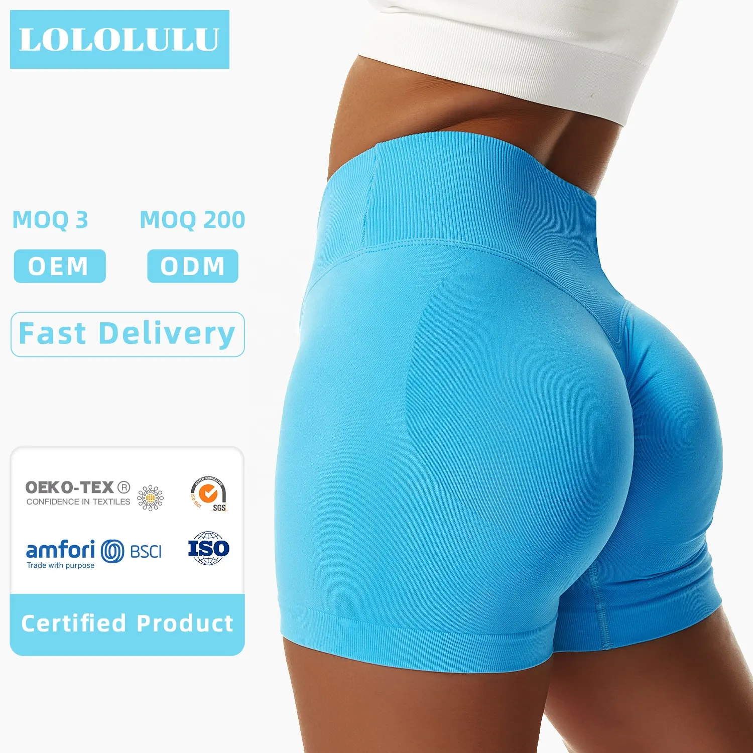Women Seamless Butt Lift Biker Shorts Wholesale High Cross Waisted Yoga Pants