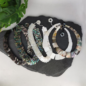 Europa Amerika Beliebtes Design Boho-Stil Natürliche Perlmutt Halskette Damen Geschnitzte Muschel Abalone Perlenkette - Product Image 2