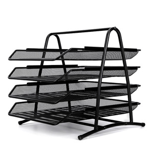 Deli 9184 Metal Mesh <b>File</b> Holder 4 Tier Large Capacity For Office And Study Use - Product Image 3