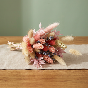 Bouquet de fleurs séchées rose en forme de queue de lapin, fausse herbe de la pampa, arrangement floral pour la décoration de la maison et de mariage - Product Image 3
