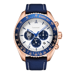 42mm Three-eye Mechanical Watch Men's Fashion Luminous Waterproof Chronograph Mechanical Watch - Product Image 2