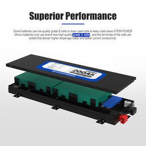 एटम पावर 12 वी 200ah लाइफ 4 लिथियम बैटरी लाइफ बैटरी लाइफ-4x4 कैंपिंग बिजली की आपूर्ति के लिए फास्ट चार्जिंग के साथ - Product Image 2
