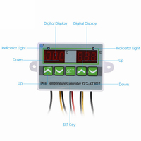 ST3012 double contrôleur de température Thermostat numérique incubateur contrôle micro-ordinateur double sonde 12V 24V 220V