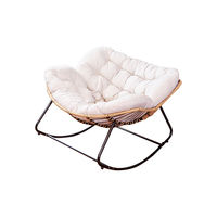 Fauteuil à bascule Papasan moderne en métal, canapé paresseux, mobilier de salon, housse en tissu rembourrée, pour villa