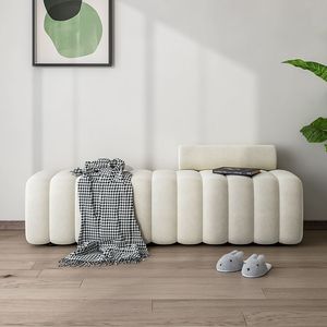 <span class=keywords><strong>Panca</strong></span> Lunga Luminosa di Lusso, Sgabello per Cambio Scarpe, Pouf in Legno di Alta Qualità, Poggiapiedi per Camera da Letto e Spogliatoio - Product Image 1
