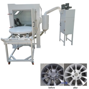 High Durability Manual Suction <b>Sandblasting</b> Cabinet Wheel Surface Finishing Machine With Motor-Driven High Productivity - Product Image 1