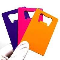 Décapsuleur en acier inoxydable vierge pour sublimation, gravé au laser, format portefeuille, décapsuleur de bière Peach a, décapsuleur carte de crédit personnalisé