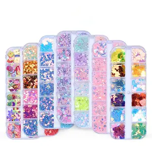Factory Sale Butterfly Nail Glitter Sequins Manicure for Nail Art Decoration Face Body Glitters Flake Acrylic Nails
