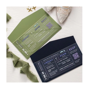Invitations de mariage en acrylique doré, imprimées en UV, style billet d'avion de destination, carte d'embarquement, <span class=keywords><strong>invitation</strong></span> de mariage - Product Image 1