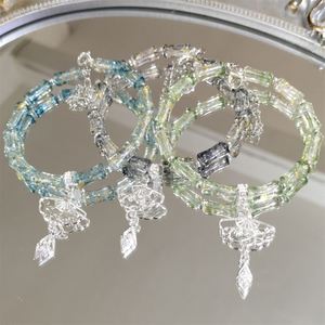 Trendy Style Chinese Pastoral Hanfu <b>Beaded</b> <b>Bracelets</b> for Women Hollow Fan Charm <b>Bracelet</b> Natural Crystal Gemstone Beads <b>Bracelet</b> - Product Image 3