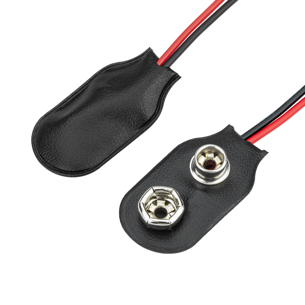 Сверхмощный Черный 9-вольтовый Разъем I-Type для аккумулятора, зажим из мягкого ПВХ корпуса, пластиковый разъем для аккумулятора 9 В с проводом