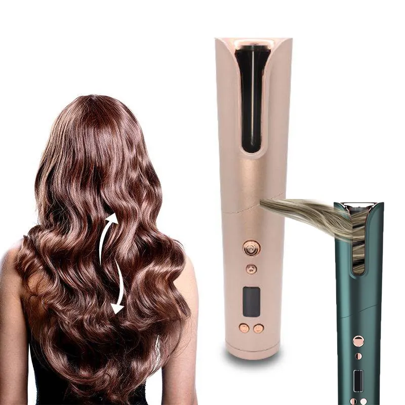 Professional Hair Styling Tool Lcd Display Temperature Control Rechargeable Wireless Smart Automatic Hair Curler