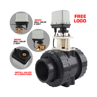 Vanne à boisseau sphérique électrique Junzhou motorisée DC12V/DC24V, actionneur de commande UPVC 1 1/2 pouce DN40, idéale pour l'irrigation agricole