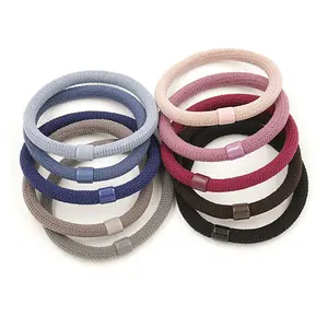 Koreaanse Stijl Custom Plain Kleur Rubber Paardenstaart Houder Scrunchies Elastische Haarband Tie