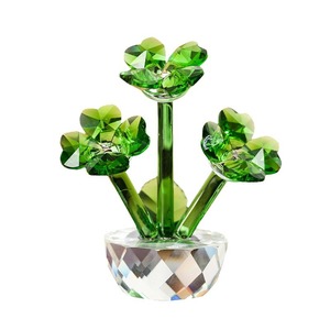 Adorno de Cristal Trébol de la Suerte, Forma de Corazón Verde, Decoración para el Hogar, Decoración para el Escritorio del Automóvil - Product Image 5