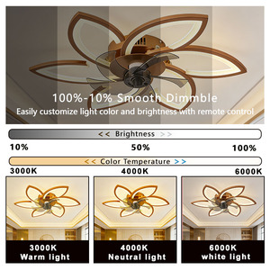 Ventilateur <span class=keywords><strong>de</strong></span> plafond intelligent silencieux avec éclairage pour salon et chambre à coucher, à haut débit d'air - Product Image 4