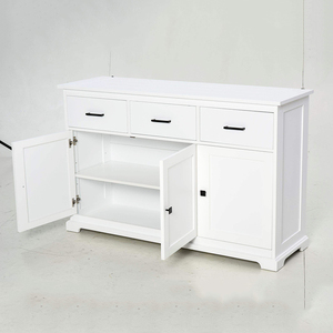 Tủ đựng đồ gỗ màu trắng, <span class=keywords><strong>3</strong></span> cánh, có ngăn kéo, dùng làm bàn phòng khách, tủ đựng đồ, tủ cạnh bàn ăn - Product Image 4